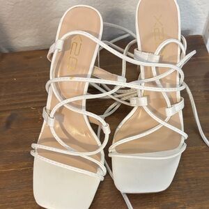 Chic White Strappy Heels